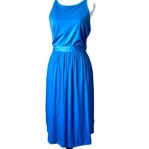 LOFT Blue Sleeveless Midi Dress Size 6